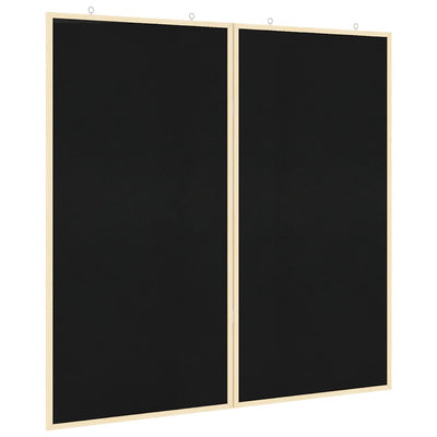 Vidaxl bulletinbord zwart 80 x 80 x 1.4 cm massief grenenhout
