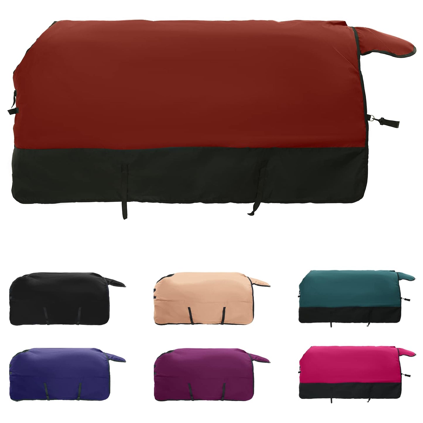 Coperta per cavallo Vidaxx verde scuro e nero 115 cm in poliestere