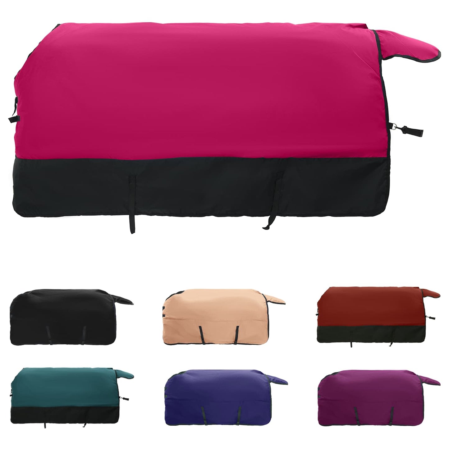 Vidaxl paardendeken roze en zwart 115 cm polyester