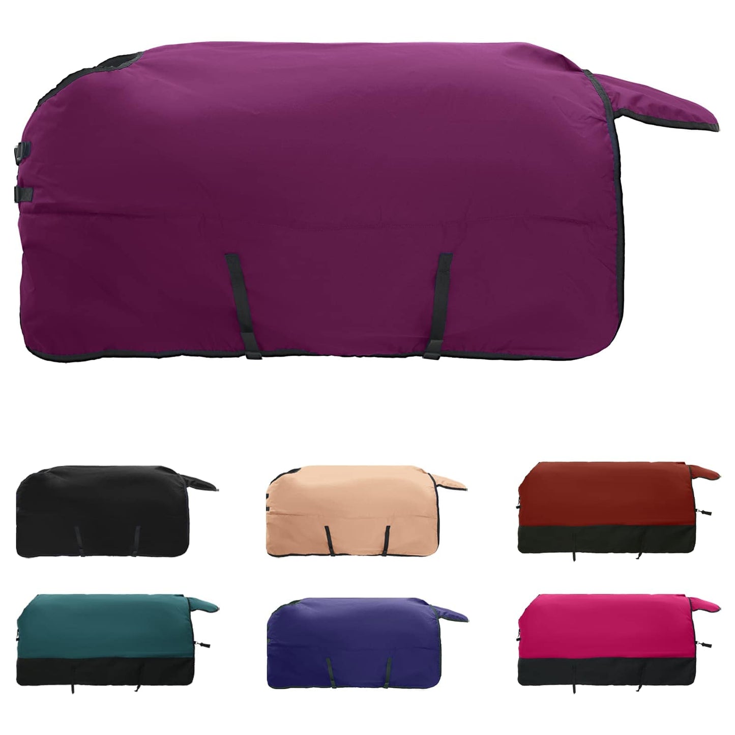 Coperta per cavallo Vidaxx verde scuro e nero 145 cm in poliestere
