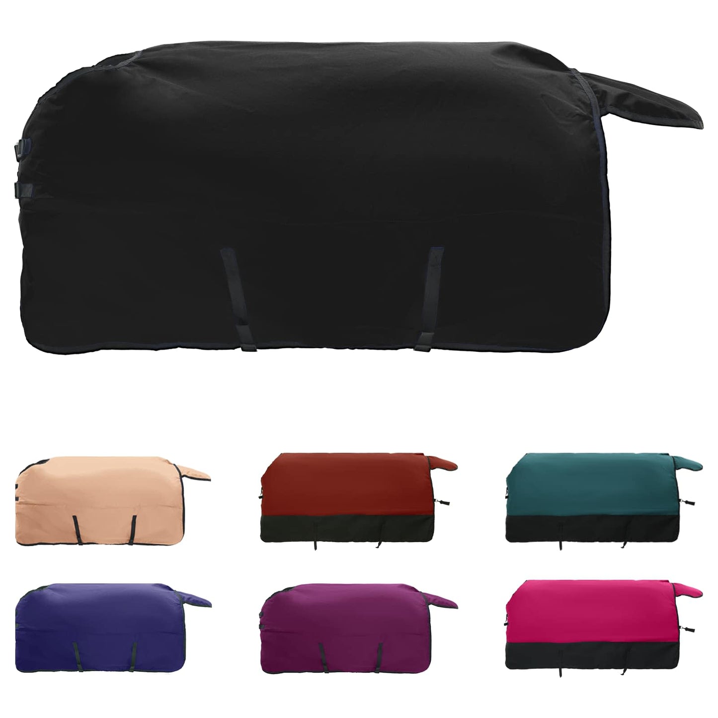 Coperta per cavallo Vidaxx verde scuro e nero 145 cm in poliestere