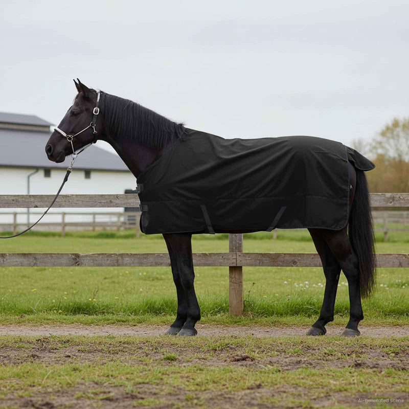 Coperta per cavallo Vidaxx verde scuro e nero 155 cm in poliestere