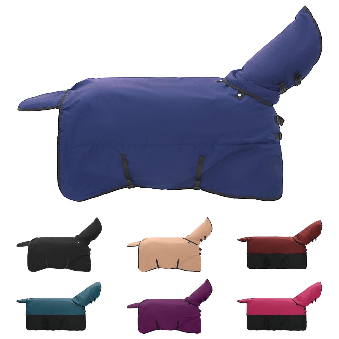 Coperta per cavallo Vidaxx verde scuro e nero 105 cm in poliestere