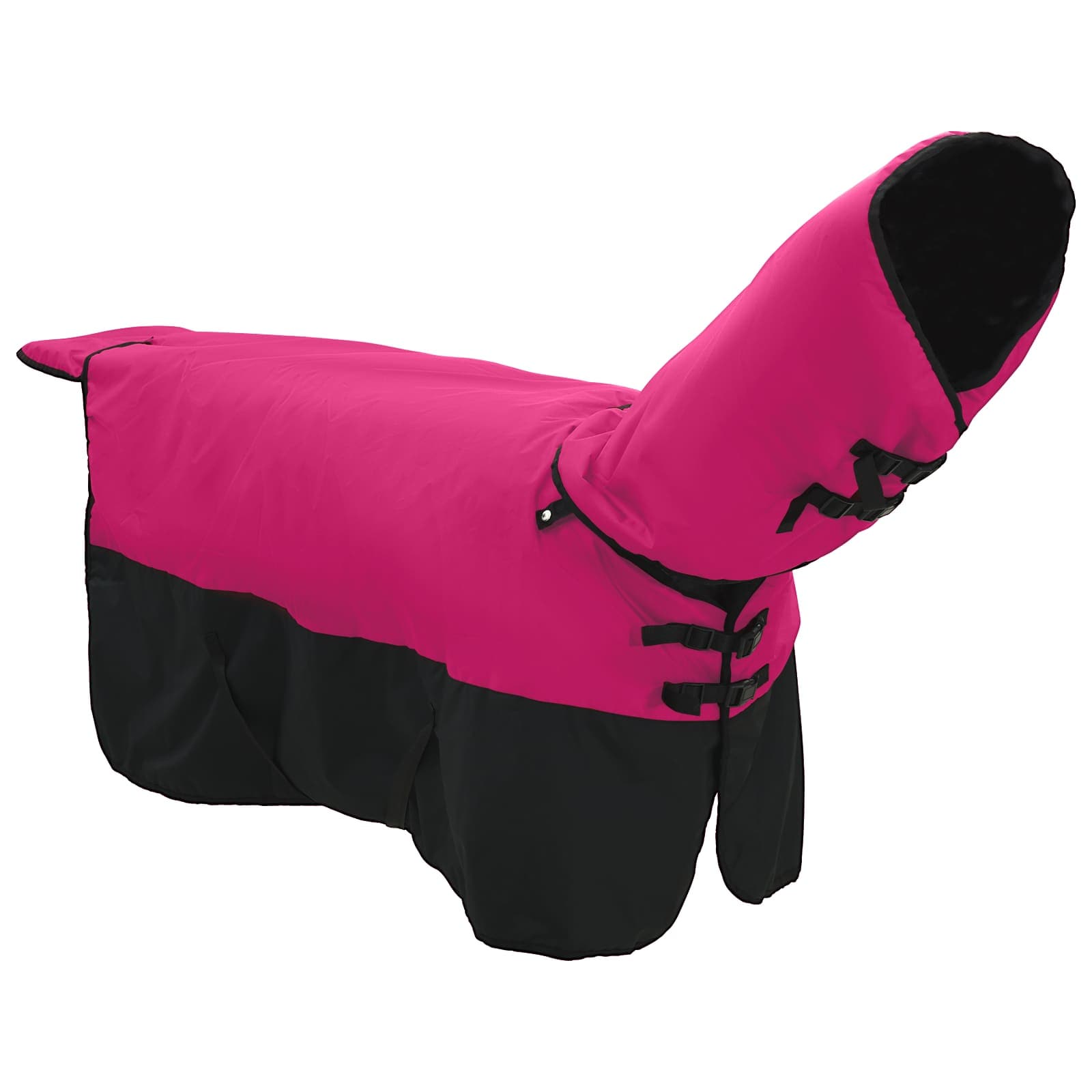Coperta per cavallo Vidaxx rosa e nera 85 cm in poliestere