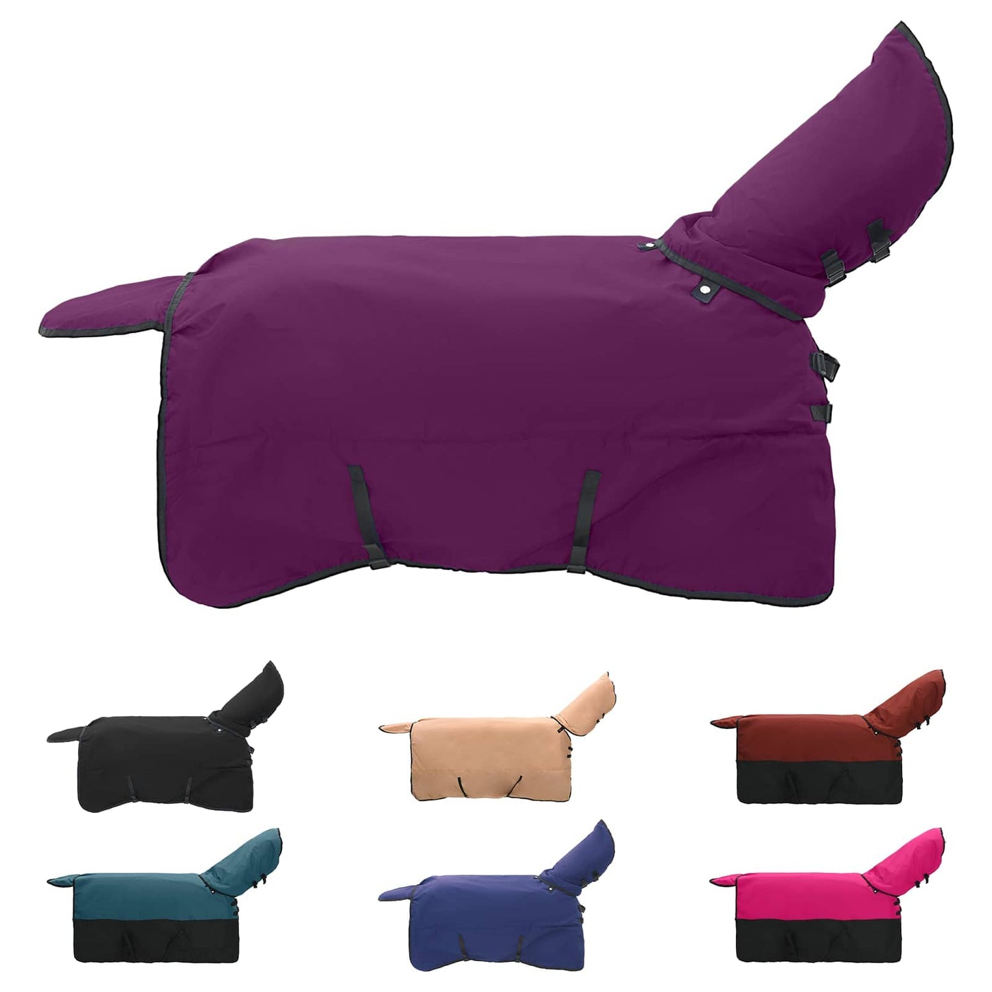 Coperta per cavallo Vidaxx verde scuro e nero 125 cm in poliestere