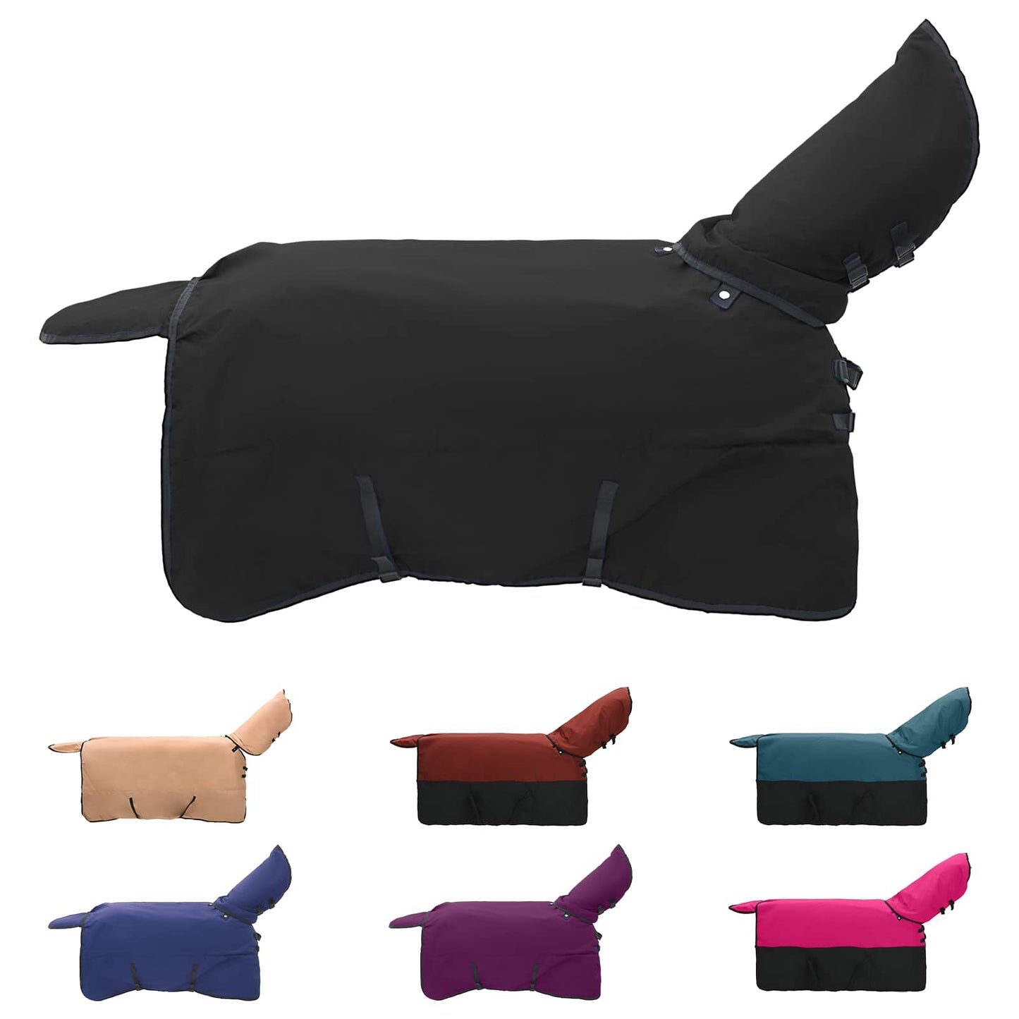 Coperta per cavallo Vidaxx verde scuro e nero 145 cm in poliestere