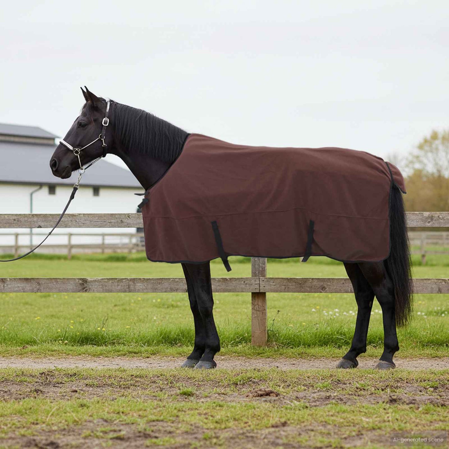 Coperta per cavallo VidaXL completamente in poliestere marrone scuro