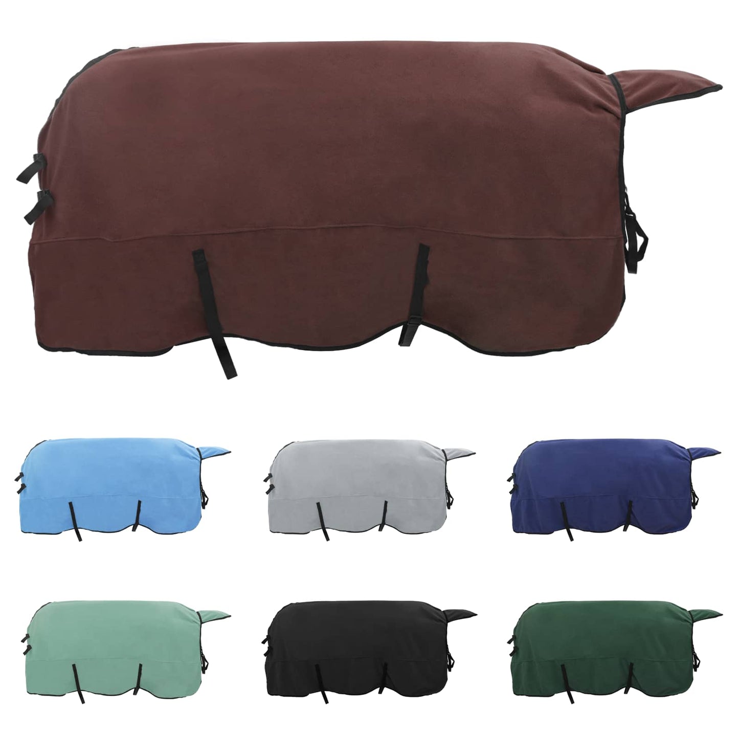 Coperta per cavallo VidaXL completamente in poliestere marrone scuro