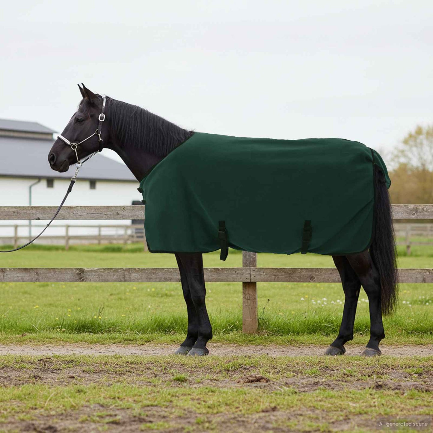 Coperta per cavallo VidaXL completamente in poliestere verde scuro