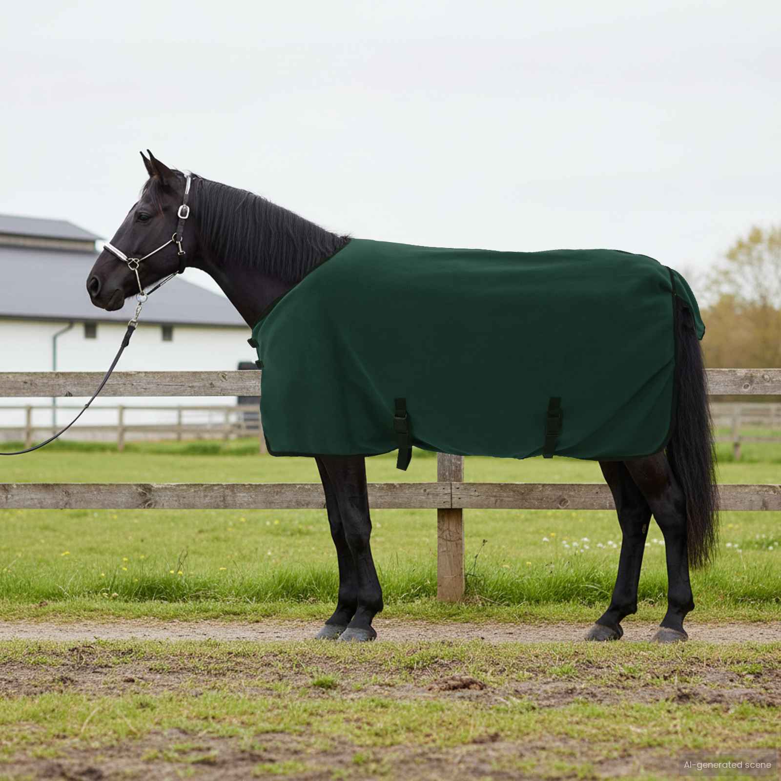 Coperta per cavallo VidaXL completamente in poliestere verde scuro