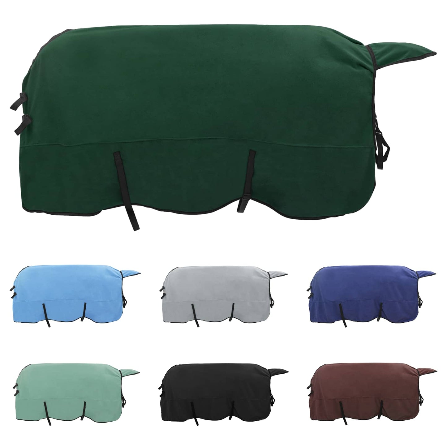Coperta per cavallo VidaXL completamente in poliestere verde scuro