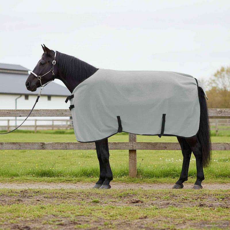 Coperta per cavallo VidaXL completamente in poliestere grigio chiaro e rosa