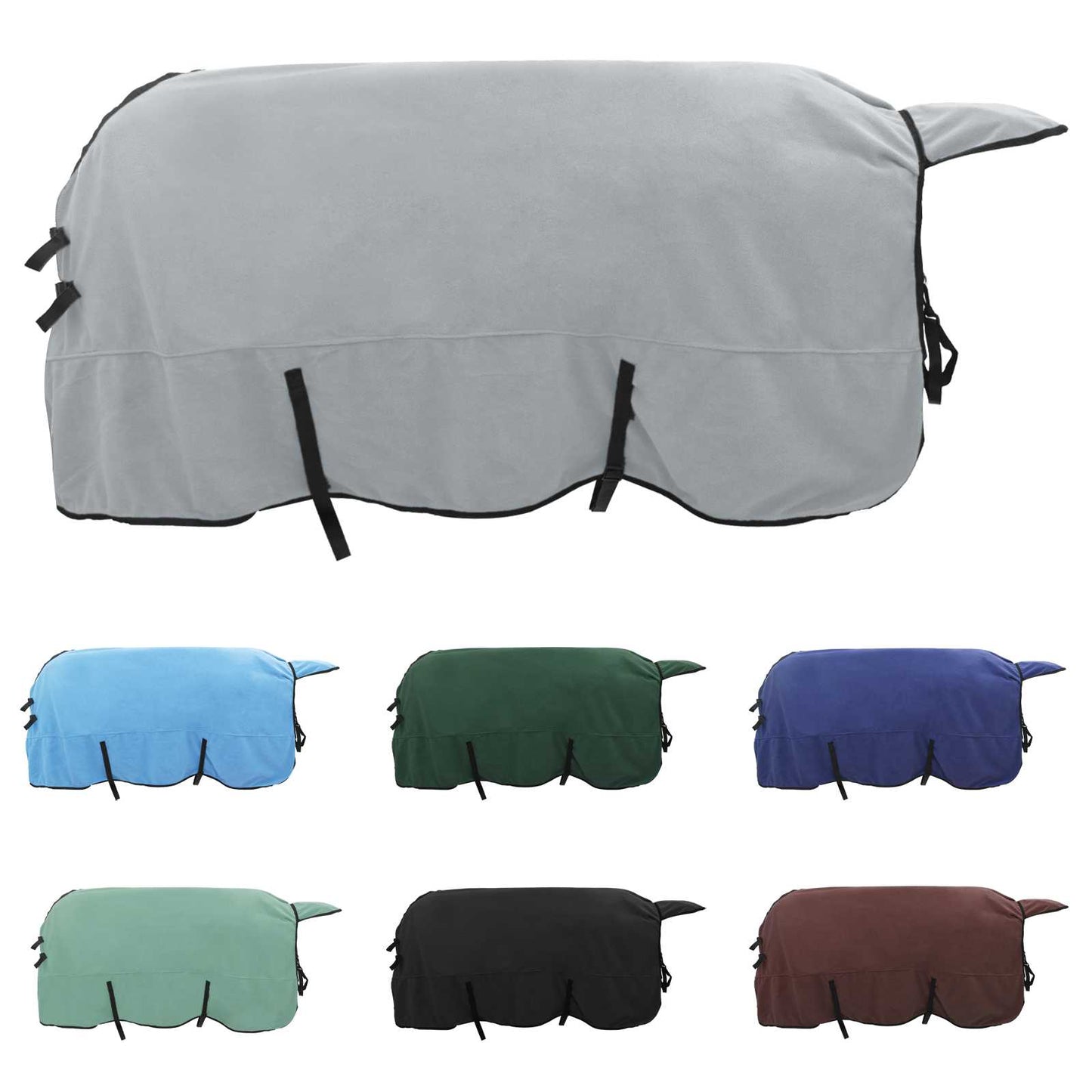 Coperta per cavallo VidaXL completamente in poliestere grigio chiaro e rosa
