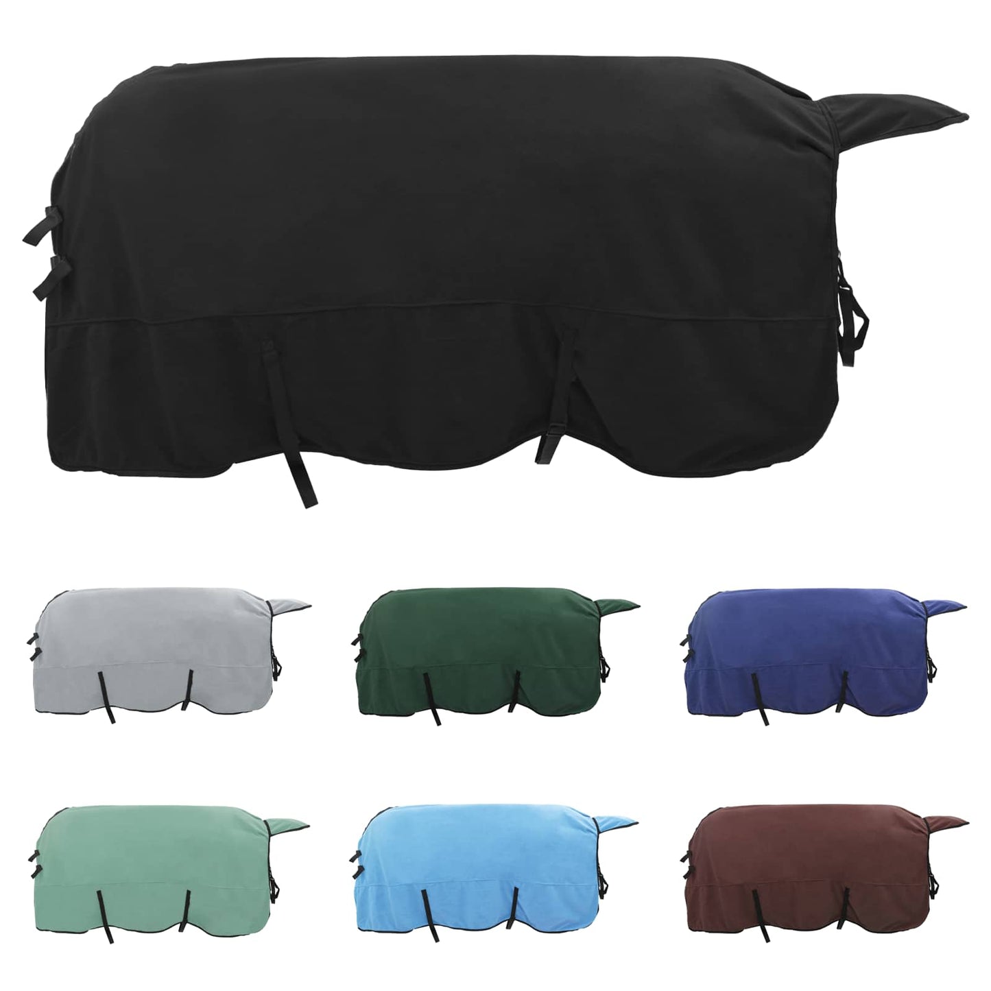 Coperta per cavallo Vidaxxl in poliestere nero