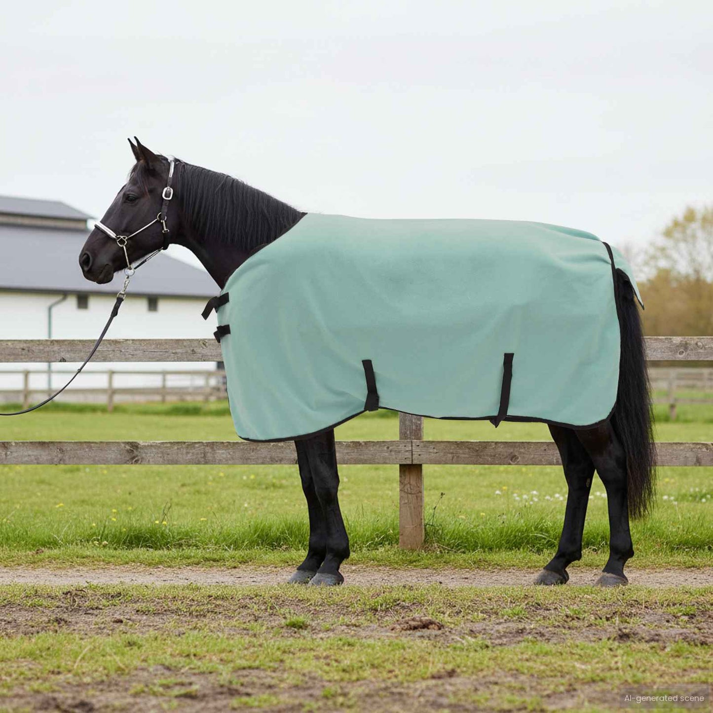 VidaXL coperta per cavallo speciale poliestere verde