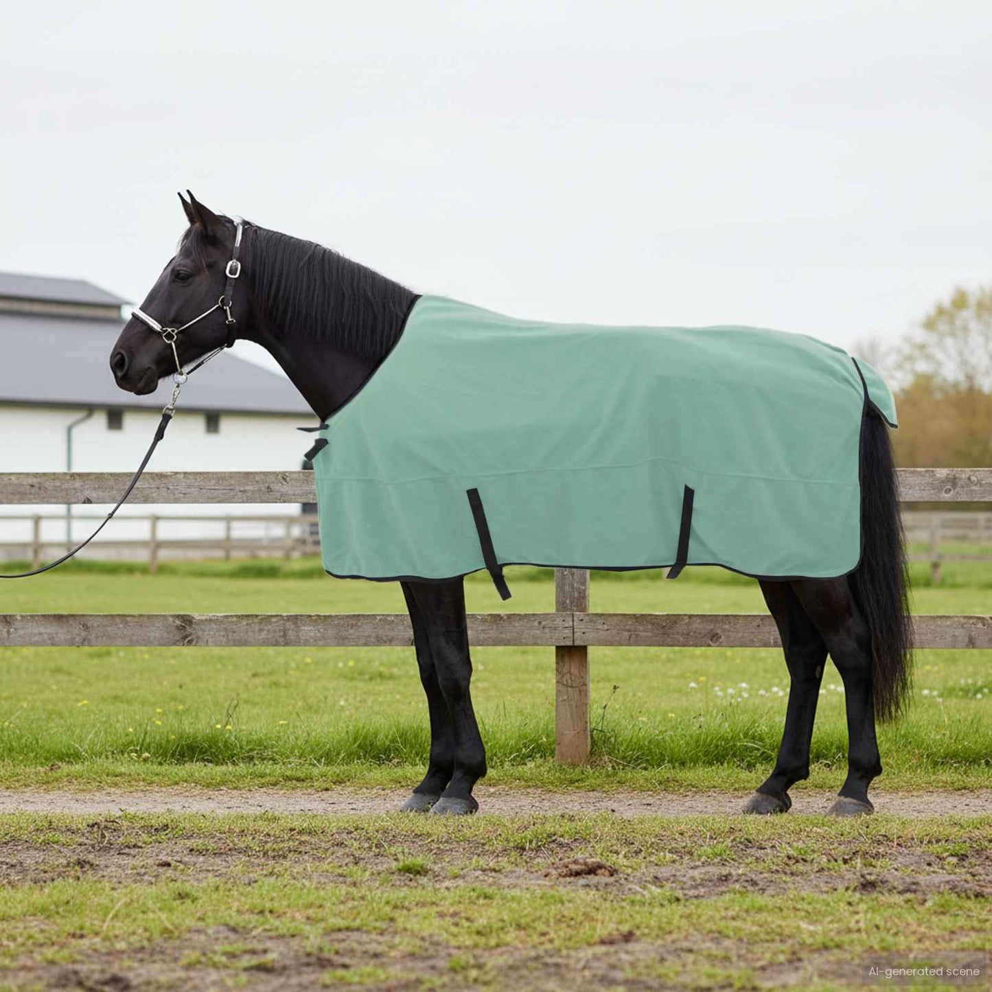VidaXL coperta per cavallo speciale poliestere verde