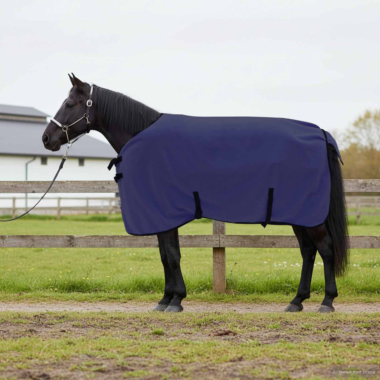Coperta per cavallo VidaXL in poliestere blu navy