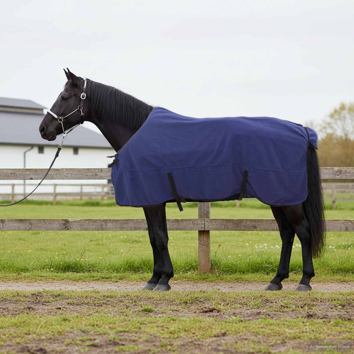 Coperta per cavallo VidaXL in poliestere blu navy