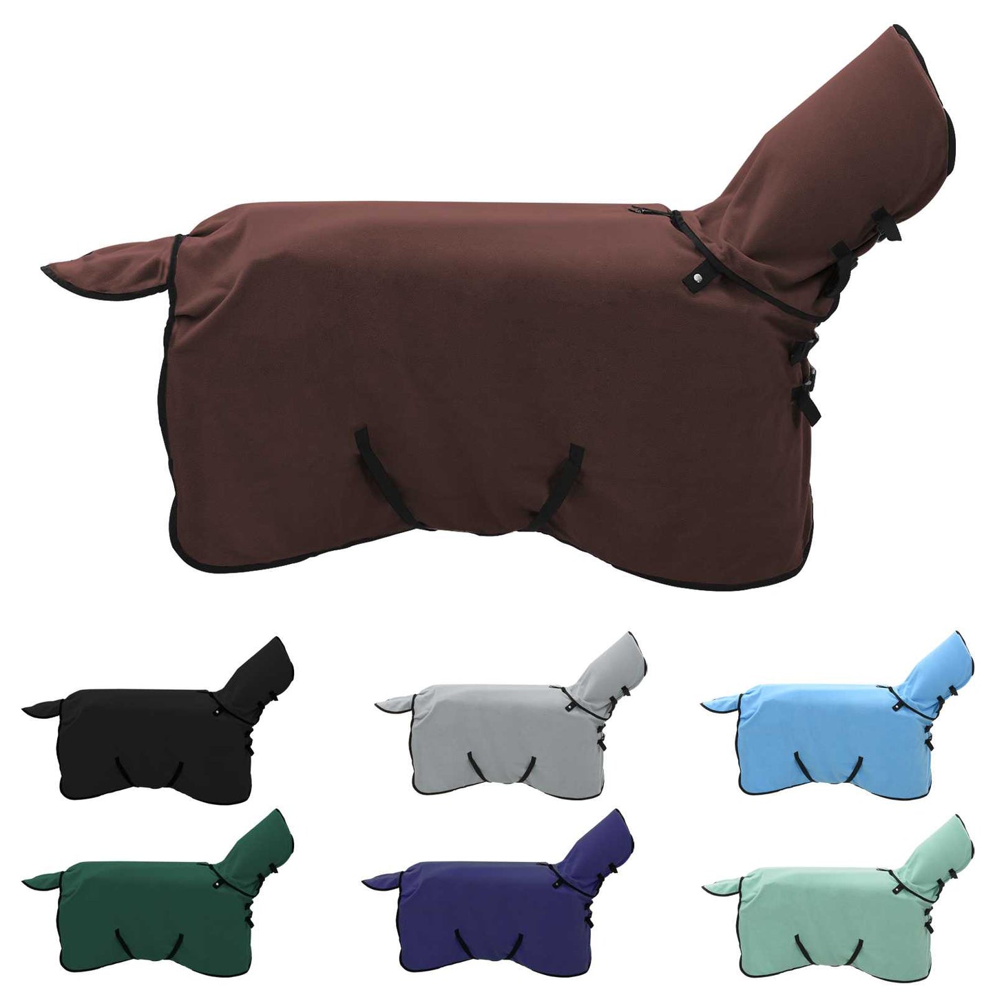 Coperta per cavallo VidaXL completamente in poliestere marrone scuro