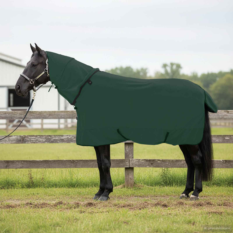 Coperta per cavallo VidaXL completamente in poliestere verde scuro