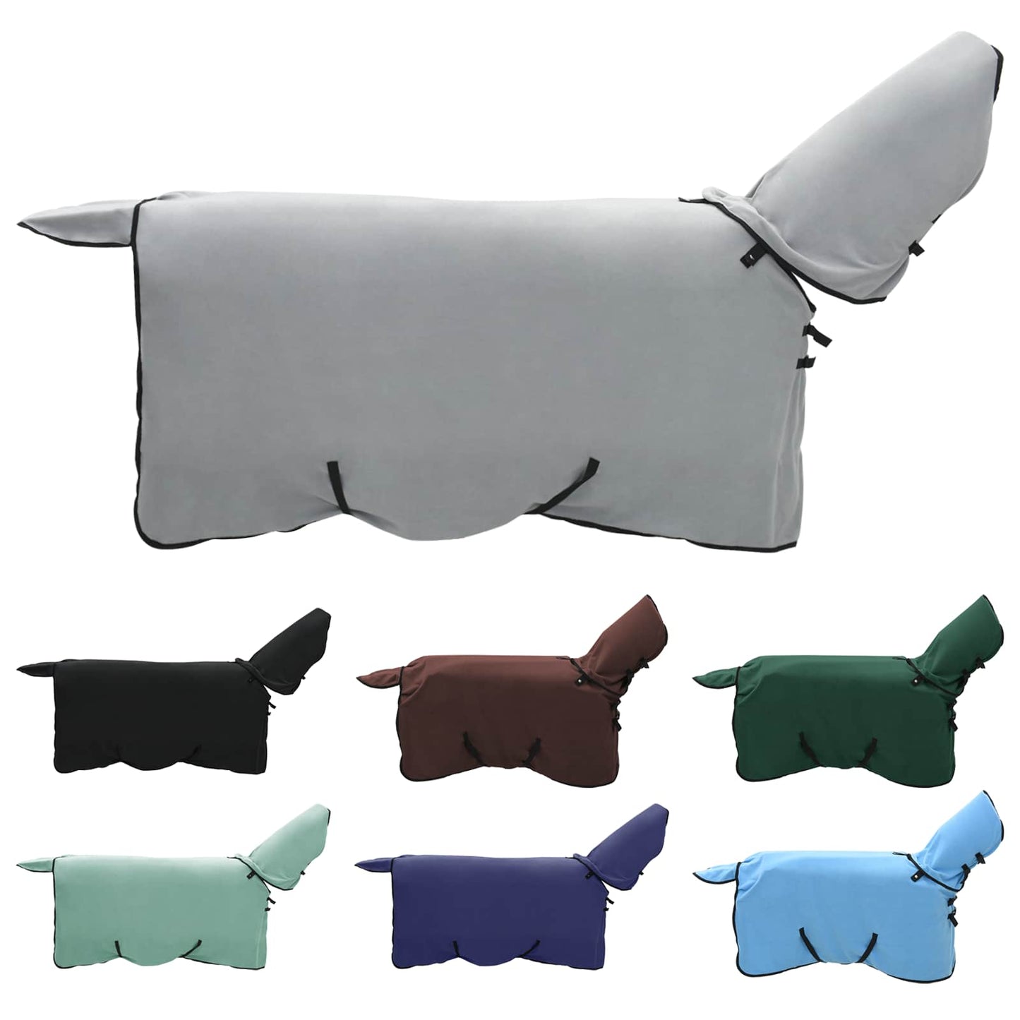Coperta per cavallo VidaXL completamente in poliestere grigio chiaro e rosa