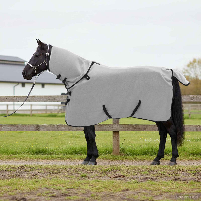 Coperta per cavallo VidaXL completamente in poliestere grigio chiaro e rosa