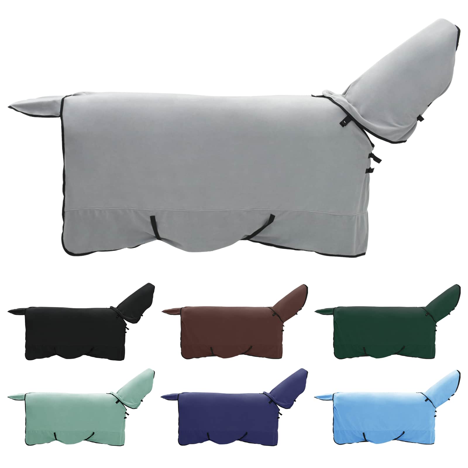 Coperta per cavallo VidaXL completamente in poliestere grigio chiaro e rosa