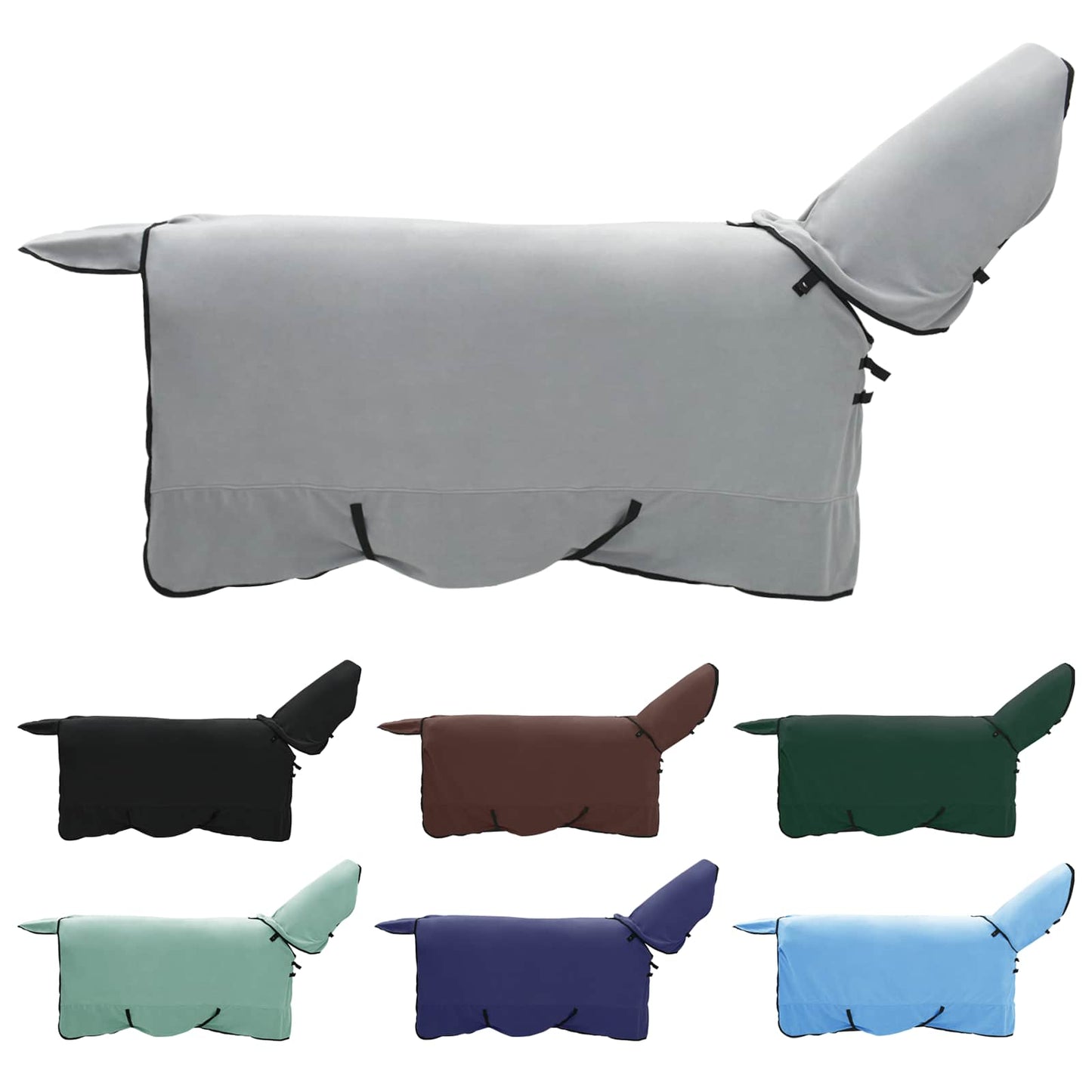 Coperta per cavallo VidaXL completamente in poliestere grigio chiaro e rosa