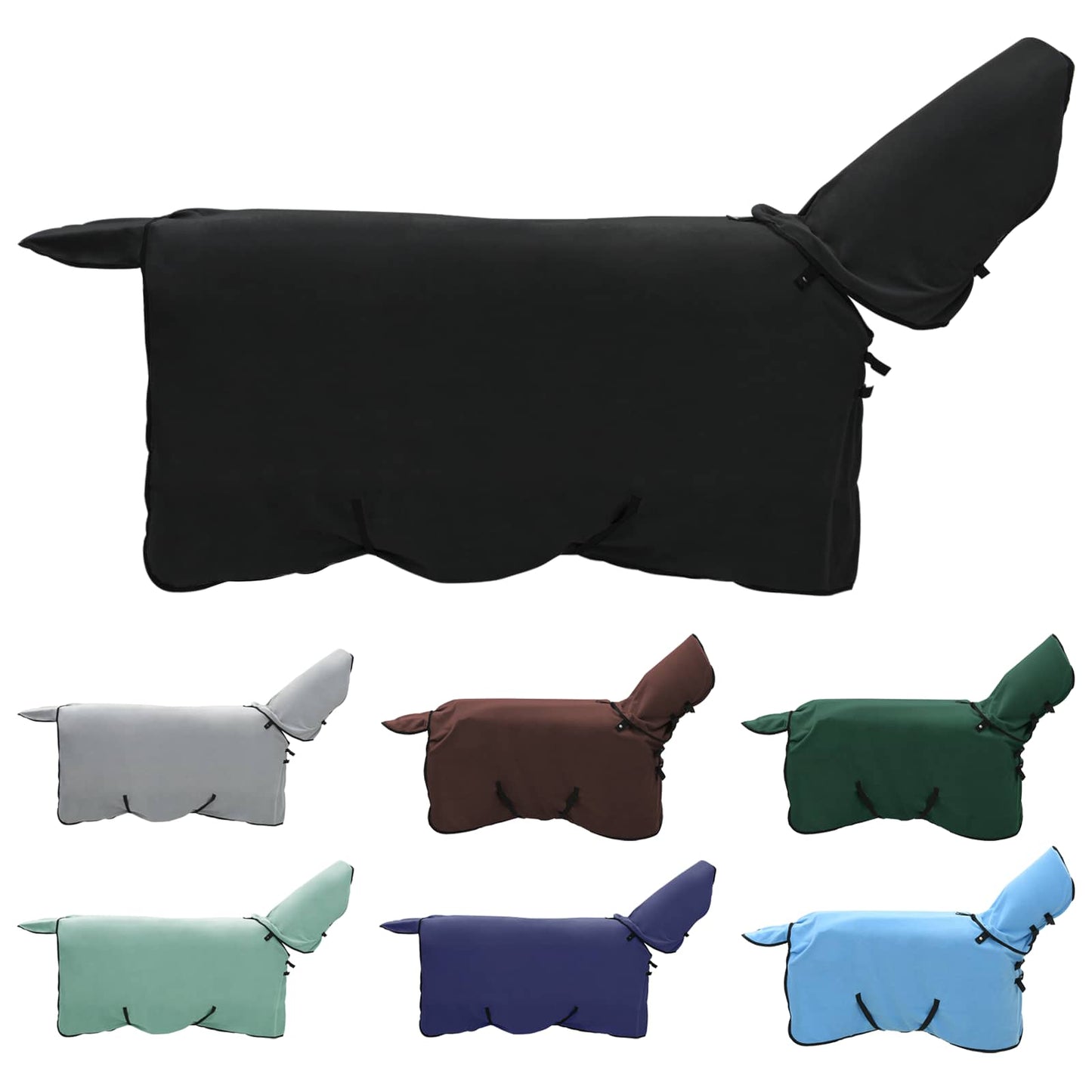 Coperta per cavallo Vidaxxl in poliestere nero