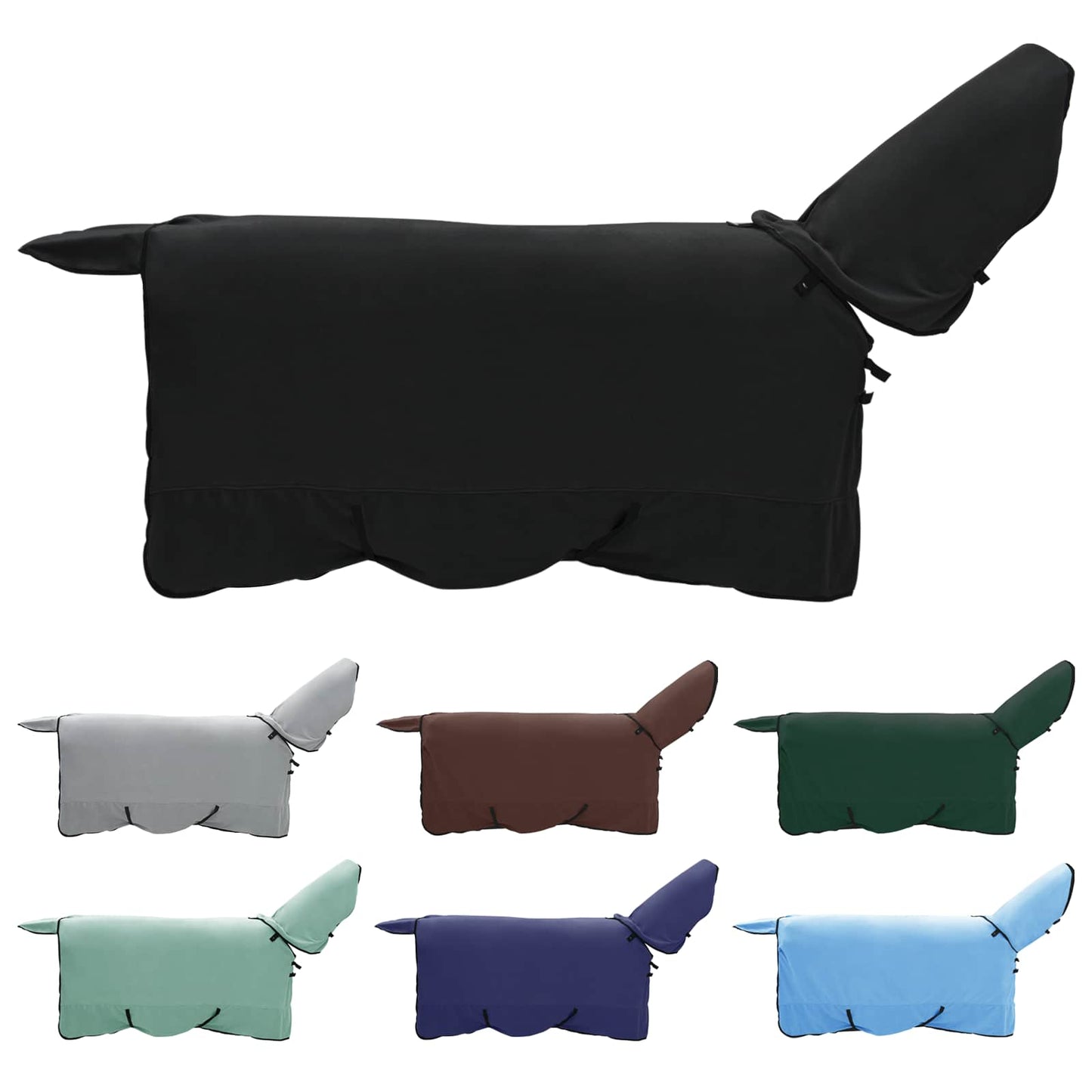 Coperta per cavallo Vidaxxl in poliestere nero