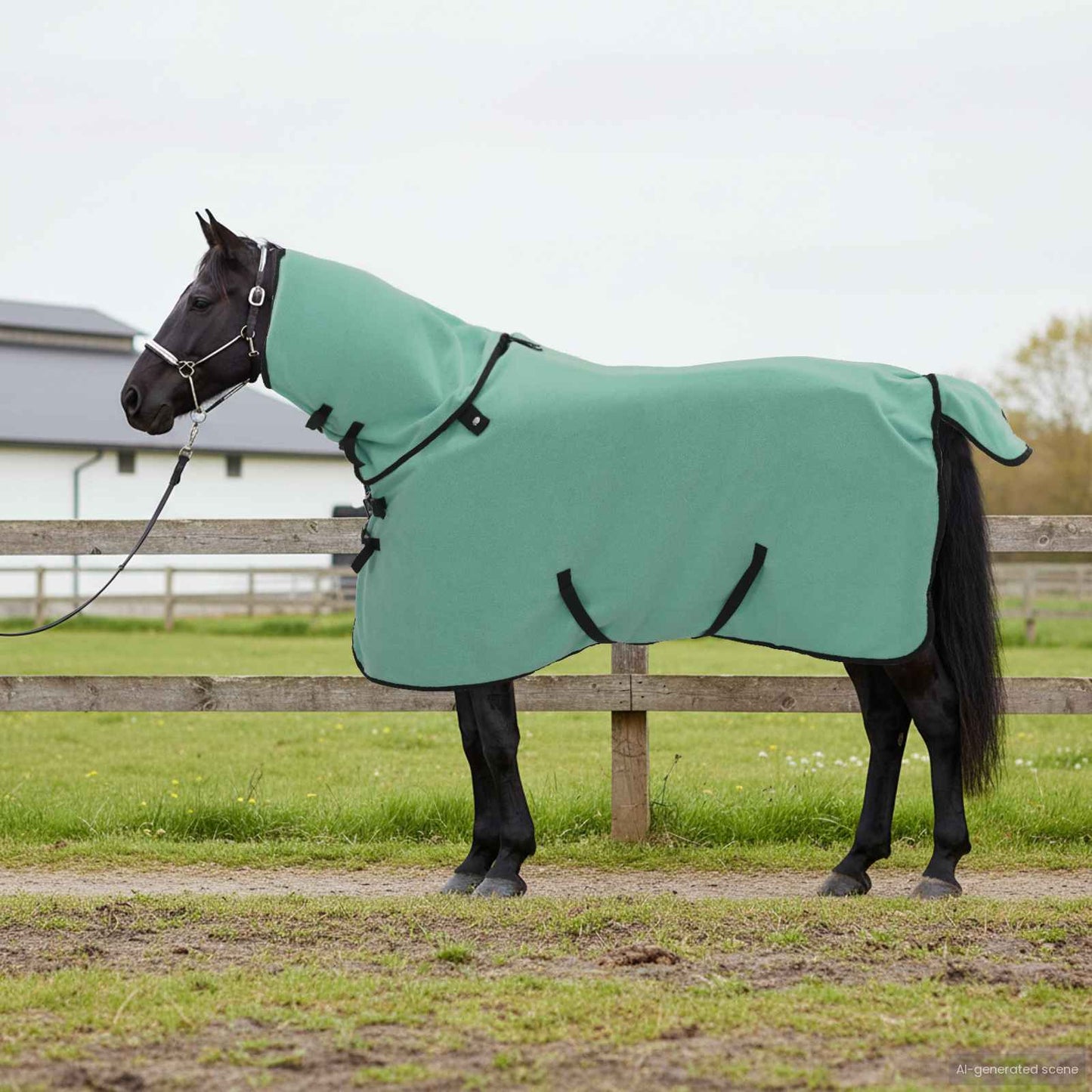 VidaXL coperta per cavallo speciale poliestere verde