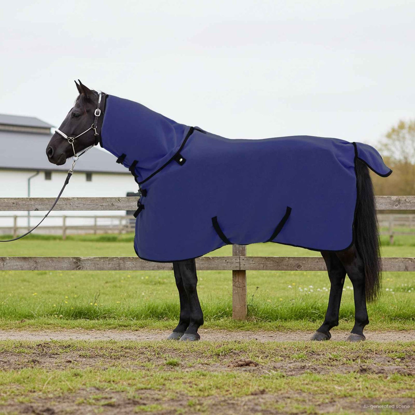 Coperta per cavallo VidaXL in poliestere blu navy