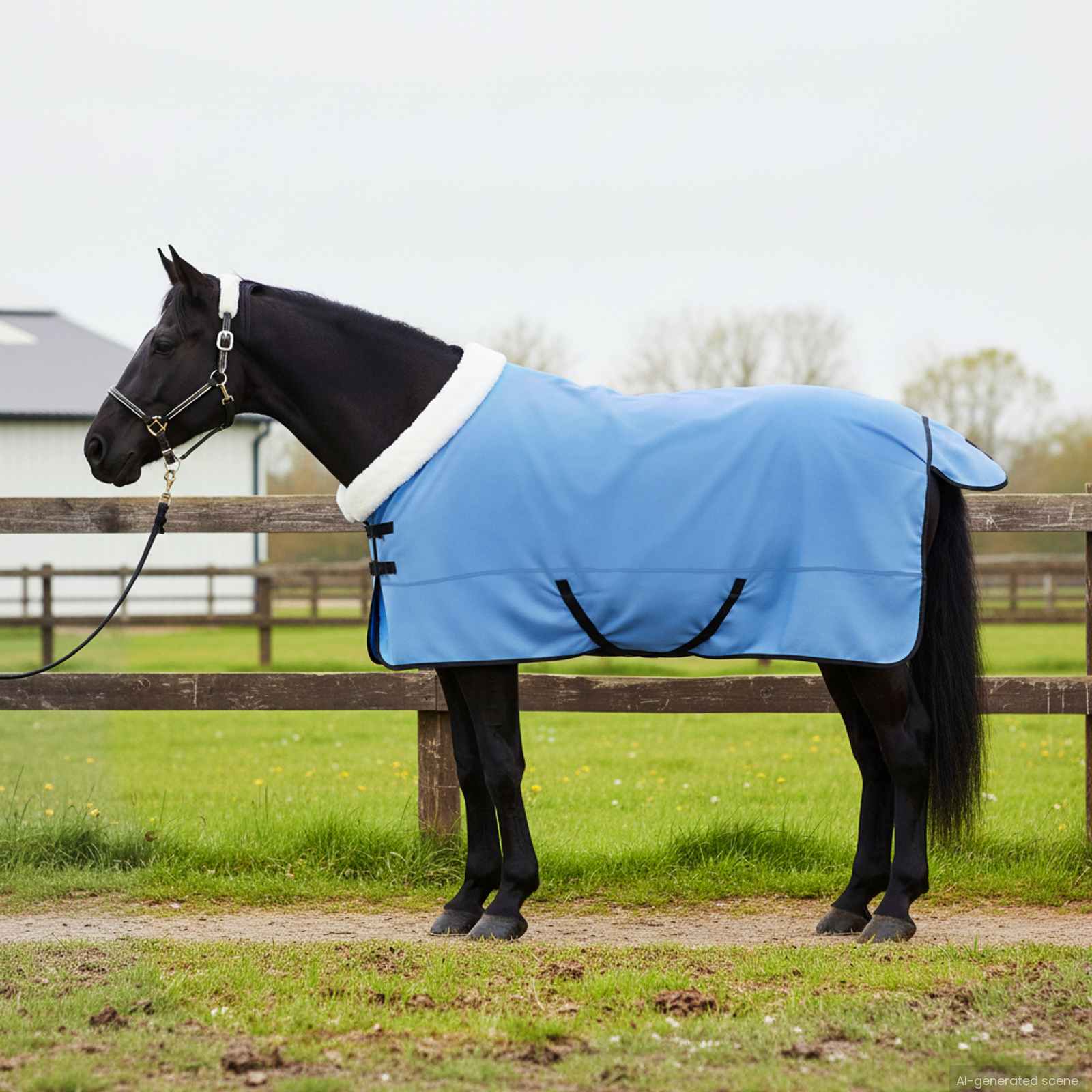 Coperta per cavallo Vidaxx completamente in pile polare acqua 125 cm