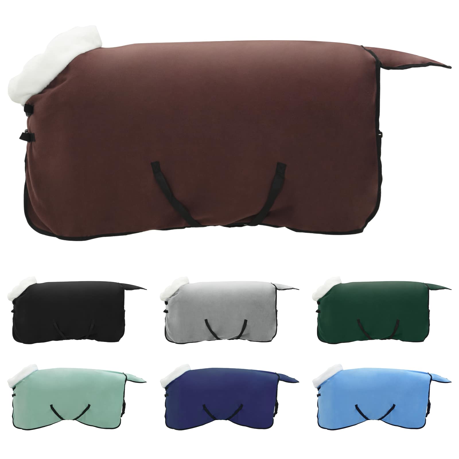 Coperta per cavallo Vidaxx completamente in pile polare marrone scuro da 95 cm