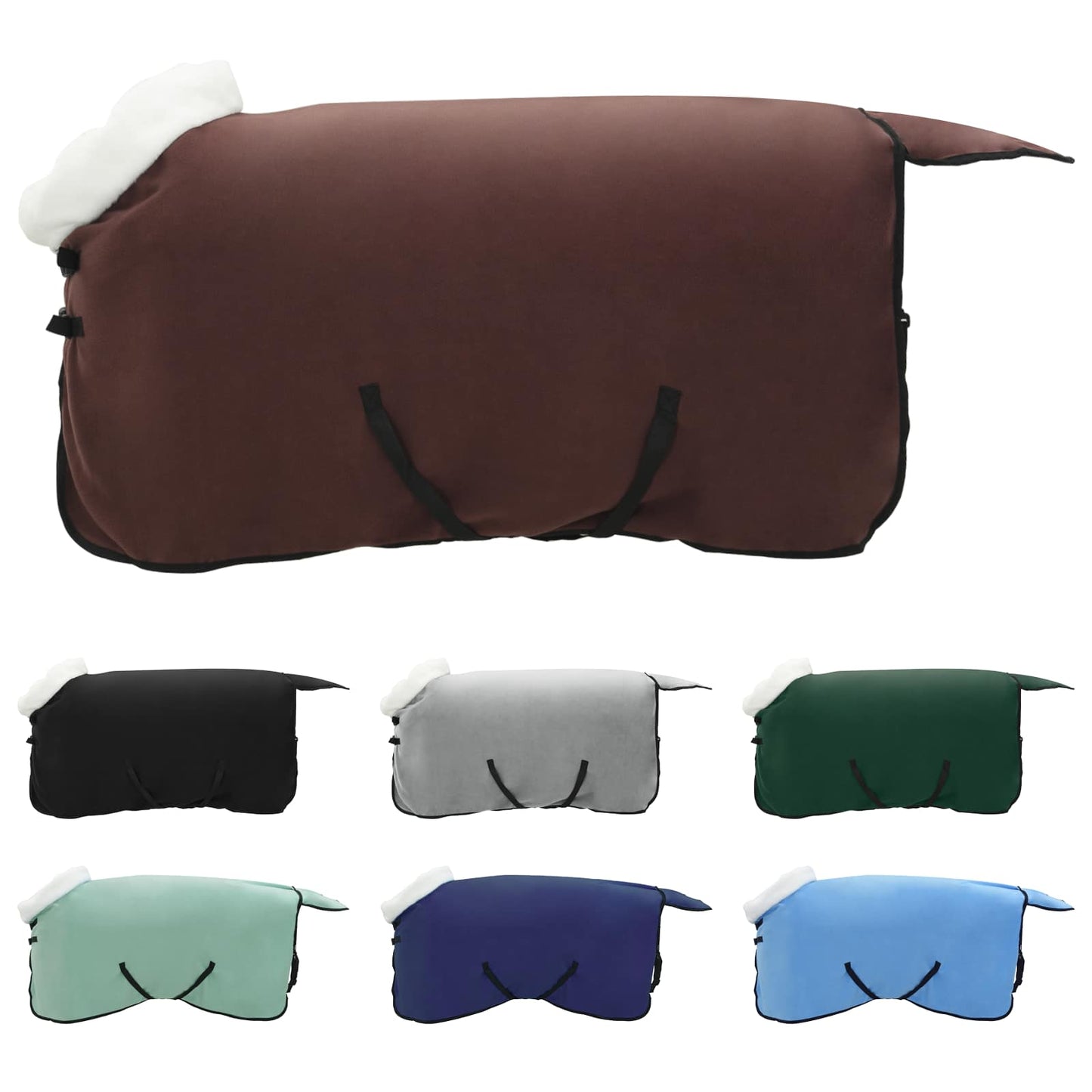 Coperta per cavallo Vidaxx completamente in pile polare marrone scuro 105 cm