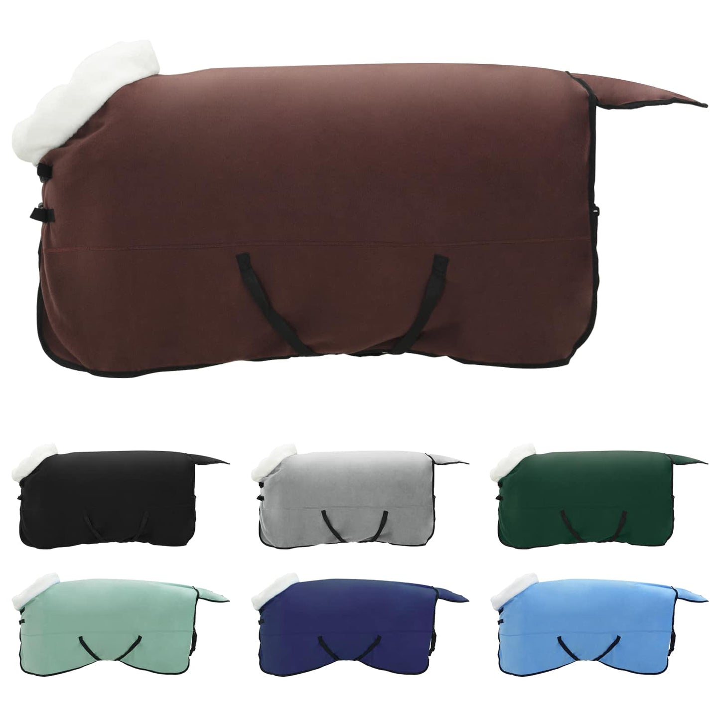 Coperta per cavallo Vidaxx completamente in pile polare marrone scuro 165 cm