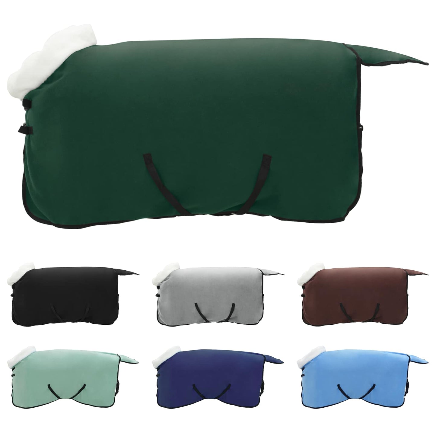 Vidaxx manta para caballos completamente verde oscuro forro polar de 105 cm