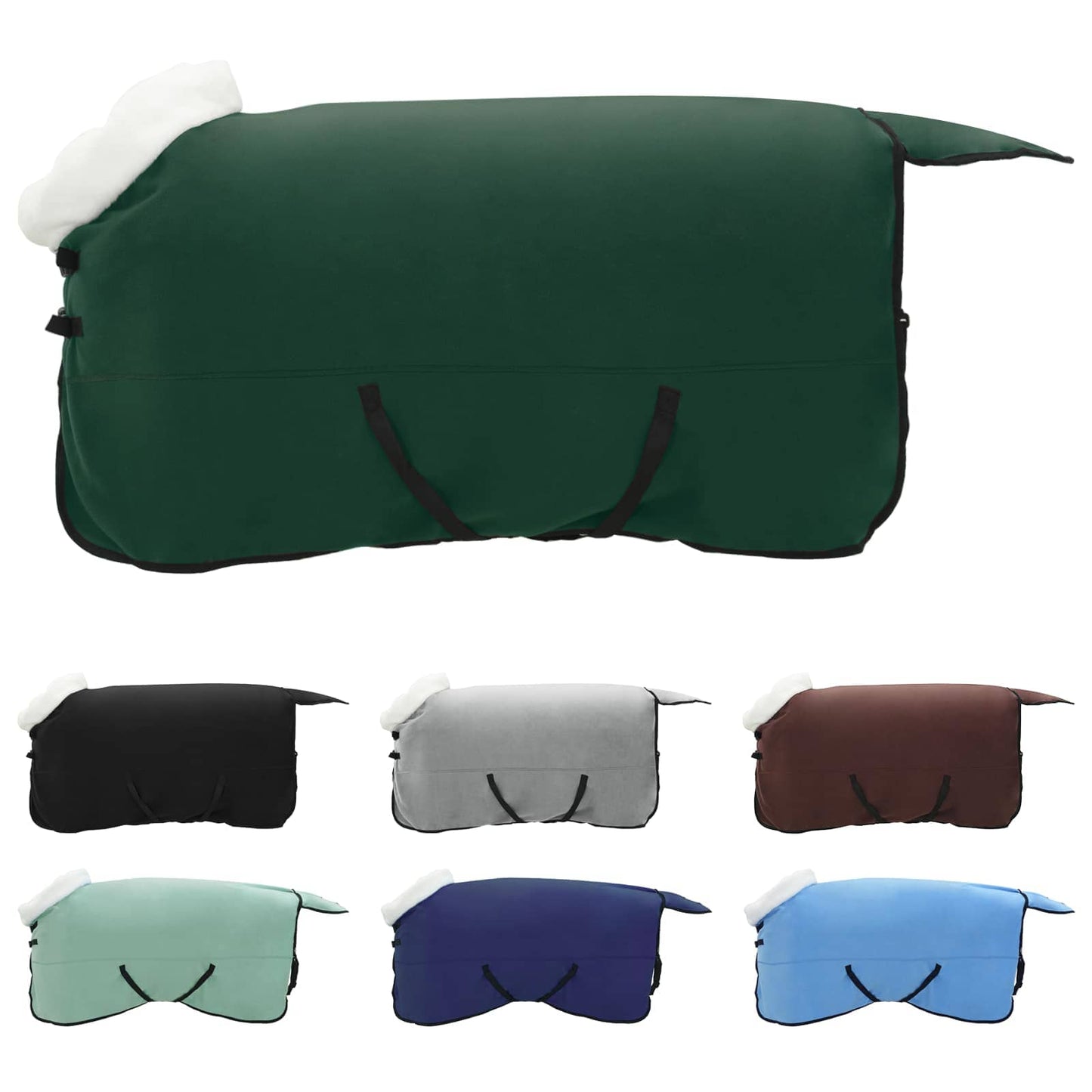 Coperta per cavallo Vidaxx completamente in pile polare verde scuro 125 cm