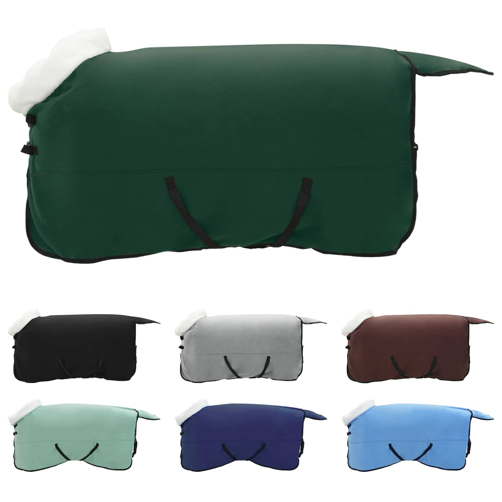 Coperta per cavallo Vidaxx completamente in pile polare verde scuro 165 cm