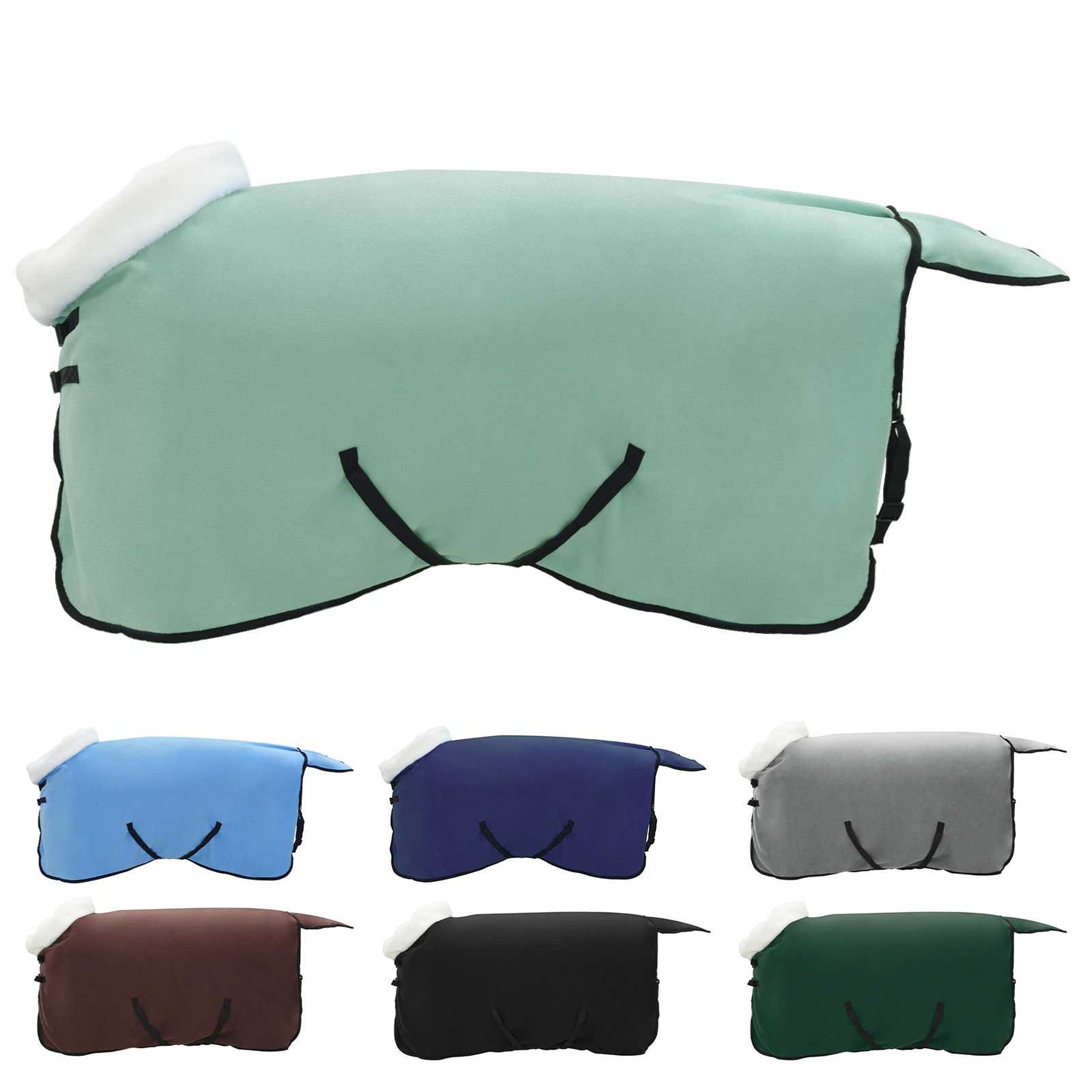 Coperta per cavallo Vidaxx completamente in pile polare verde scuro da 85 cm