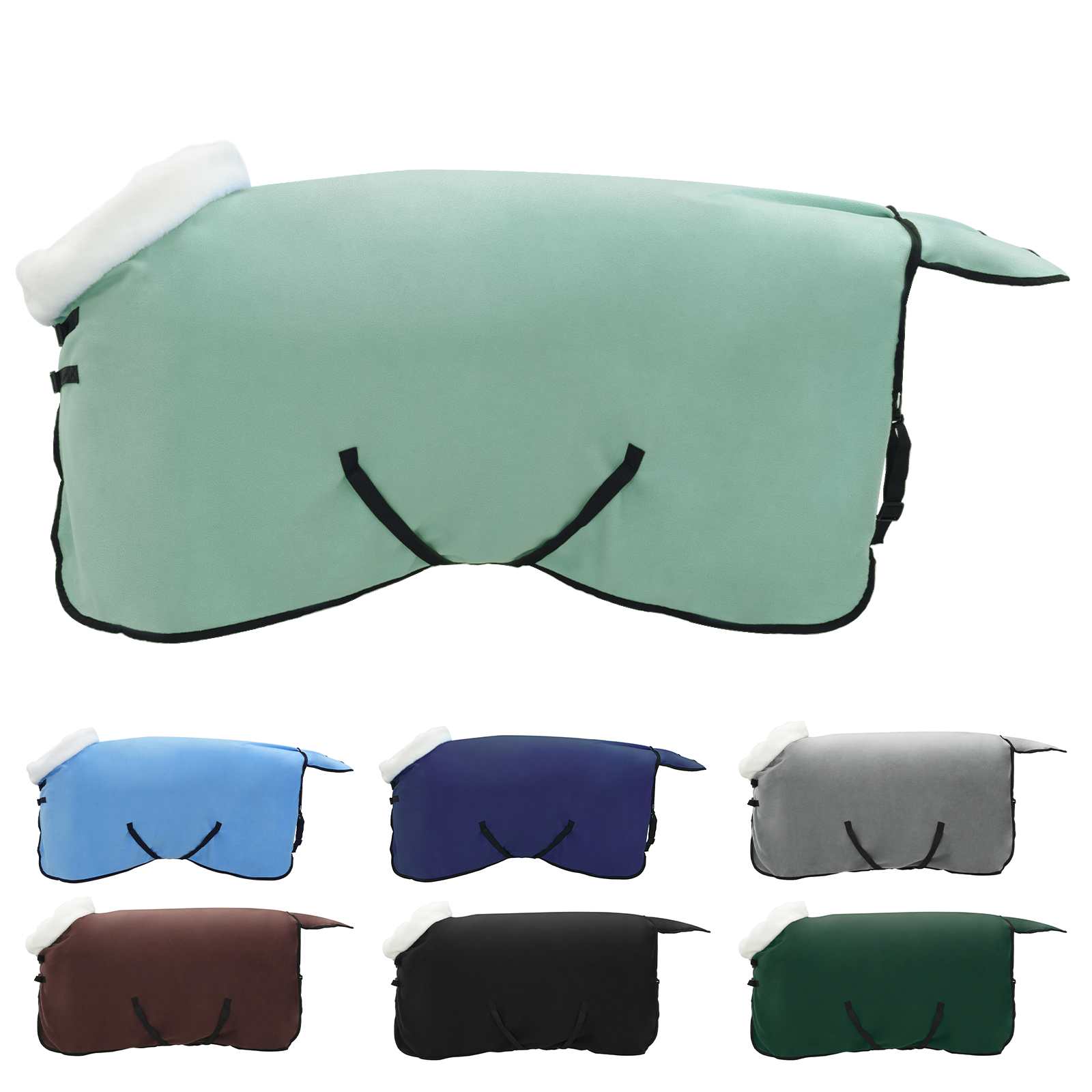 Coperta per cavallo Vidaxx completamente in pile polare verde scuro 115 cm