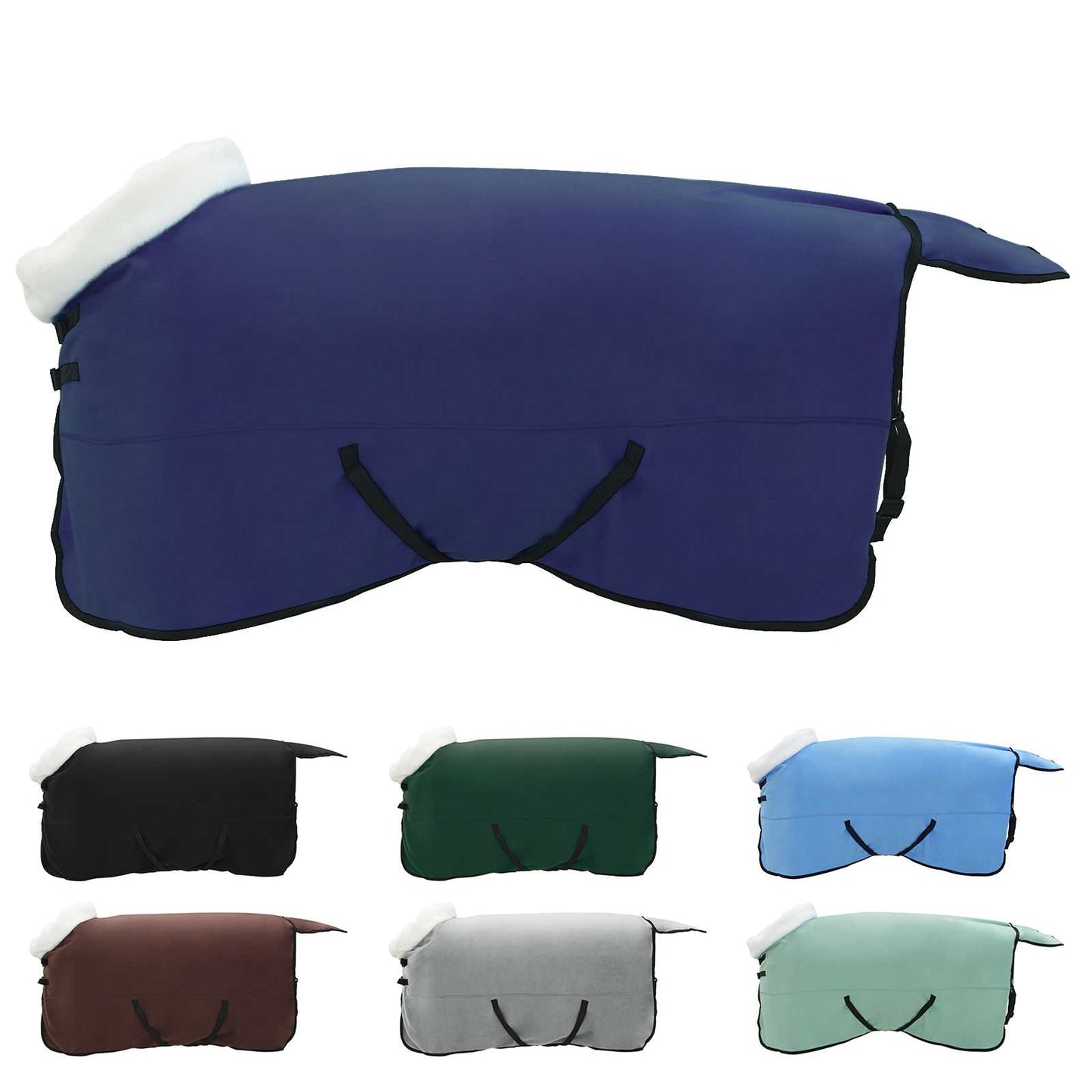 Coperta per cavallo Vidaxx blu navy 155 cm in pile polare