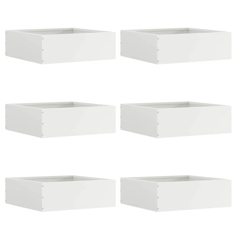 Vidaxl tuinrand 6 pcs wit 40 x 40 x 13 cm staal