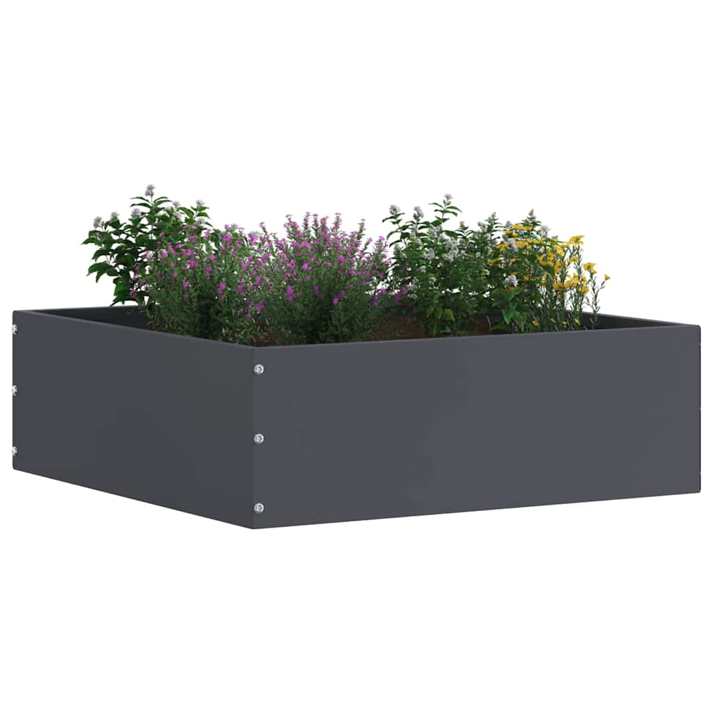 Vidaxl borde de jardín antracita 40 x 40 x 13 cm acero