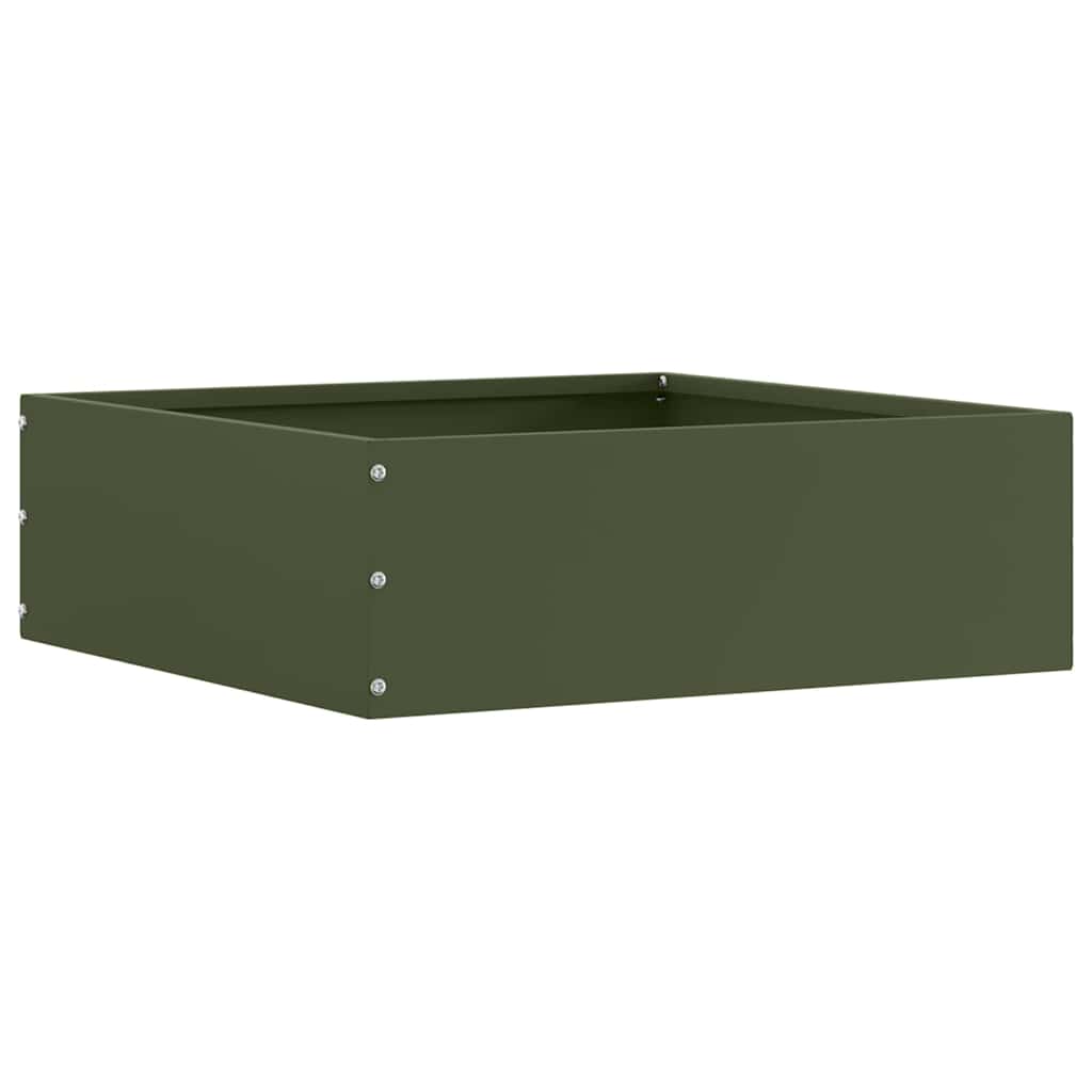 Vidaxxl borde de jardín verde oliva 40 x 40 x 13 cm acero