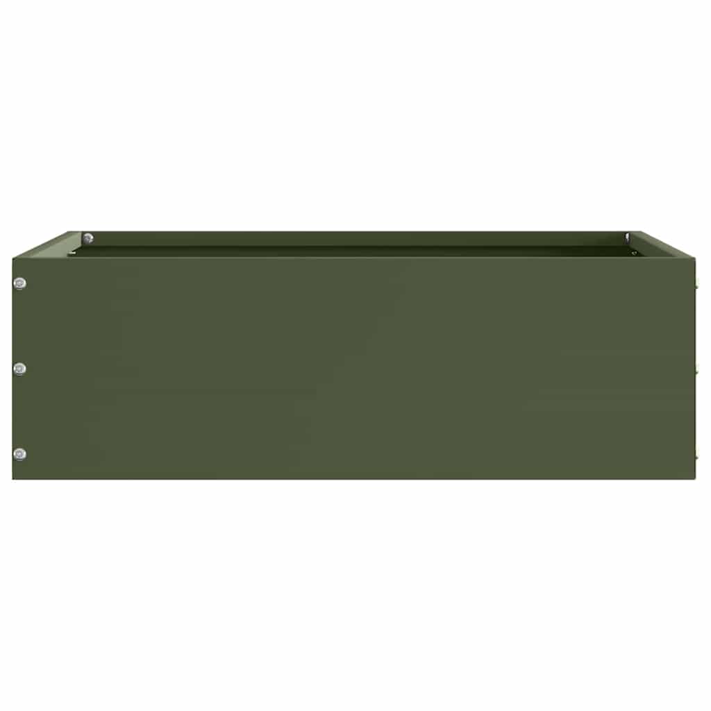 Vidaxxl borde de jardín verde oliva 40 x 40 x 13 cm acero