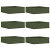 Vidaxl tuinrand 6 pcs olijf groen 40 x 40 x 13 cm staal