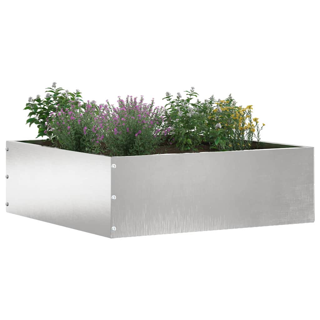 Bordo da giardino VidaXL 6 pezzi argento 40 x 40 x 13 cm in acciaio inossidabile