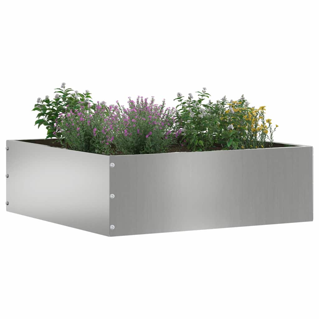 Bordo da giardino Vidaxl argento 40 x 40 x 13 cm in acciaio zincato