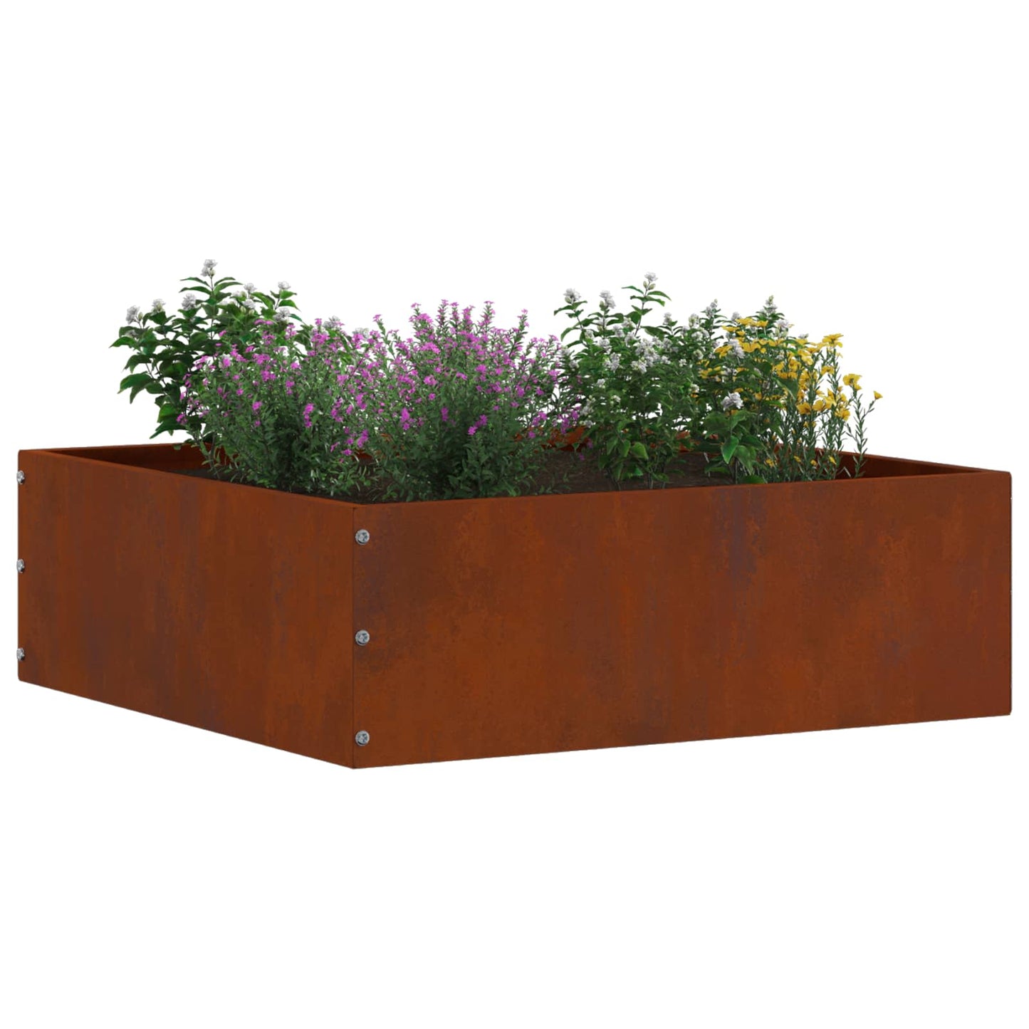 Vidaxl borde de jardín oxidado 40 x 40 x 13 cm acero corten